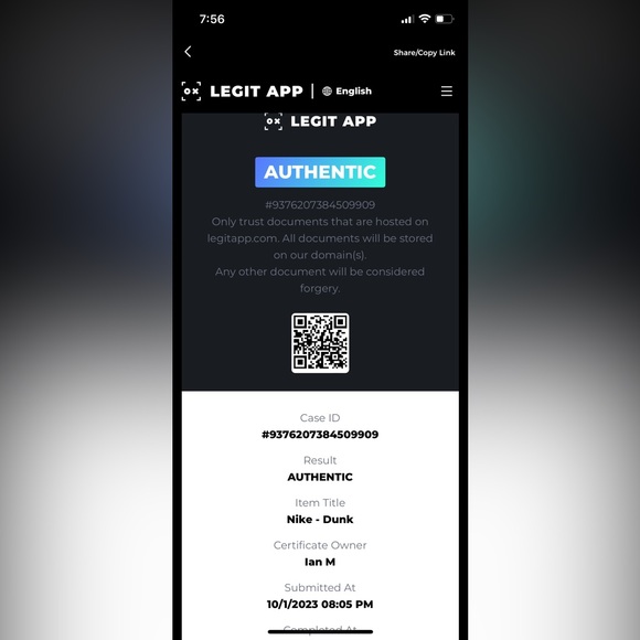 Dunk low off white lot 05/50 size 13 - Picture 10 of 10